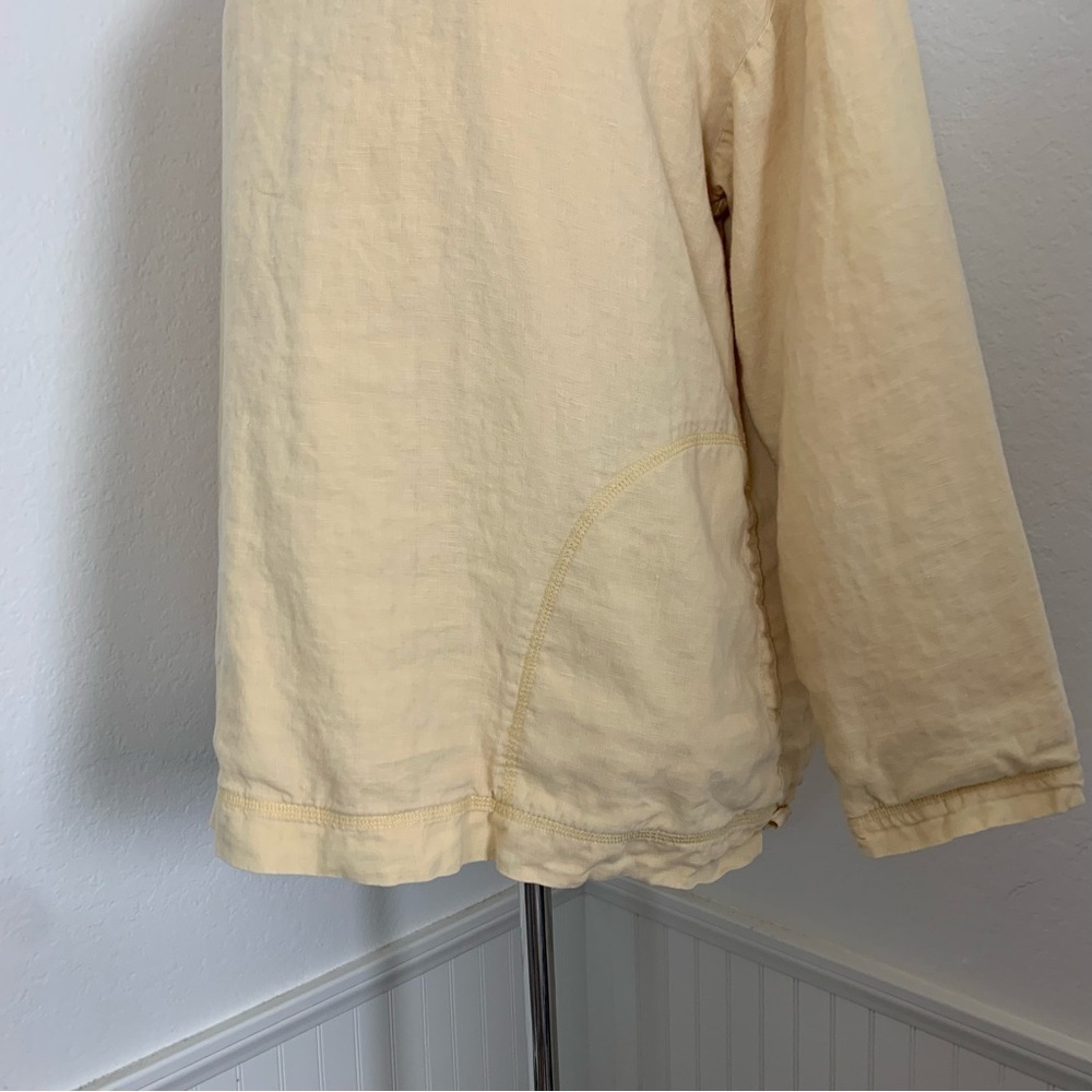 j jill Linen Long Sleeve Oversized Lined Shirt Women’s S Lagenlook Pockets Hanfu - Picture 7 of 17